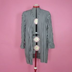 Vintage Oversized Black and White Gingham Jacket